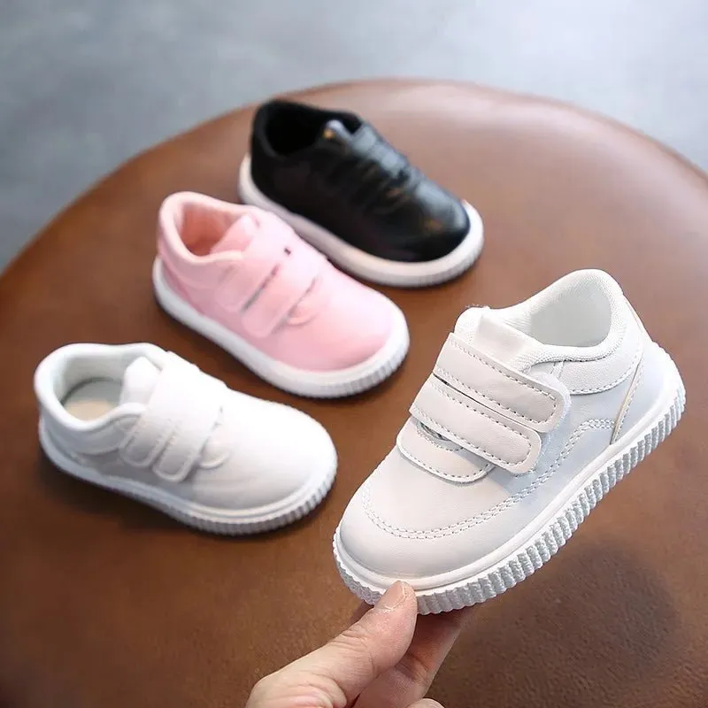 Kids Leather School Sneakers