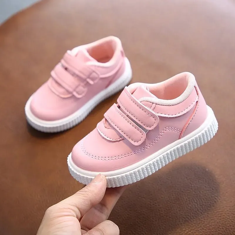 Kids Leather School Sneakers