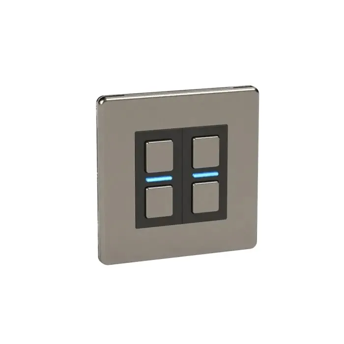 Lightwave LP22MK2 Smart Dimmer with Energy Monitoring, 2 Gang, Stainless Steel Works with Alexa, Google Assistant, HomeKit. iOS & Android Compatible