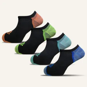 Men's Colorful Athletic Ultra Light Liner Socks - 4 Pair