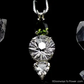 Moldavite Danburite Phenacite Super Nova Pendant