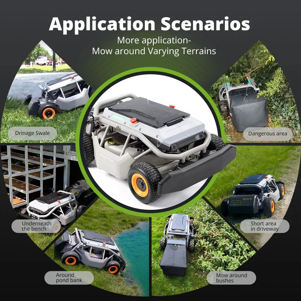 Mowrator S1 Remote Control Lawn Mower 4WD 12Ah Standard Battery