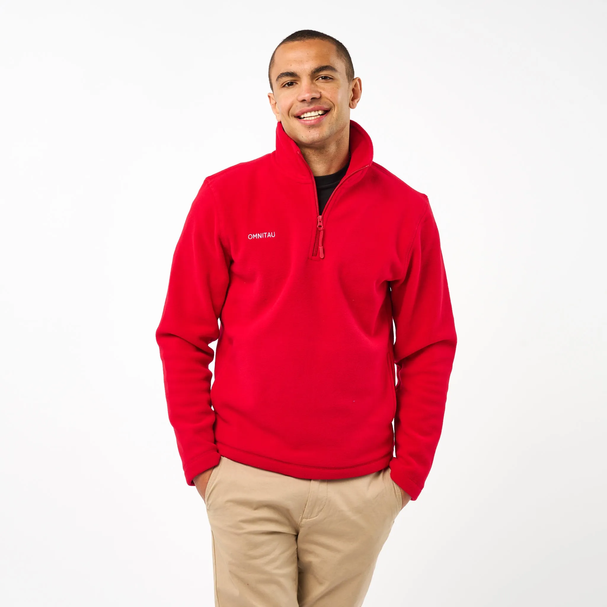 Omnitau Adult's Team Sports ¼ Zip Soft Feel Fleece - Red