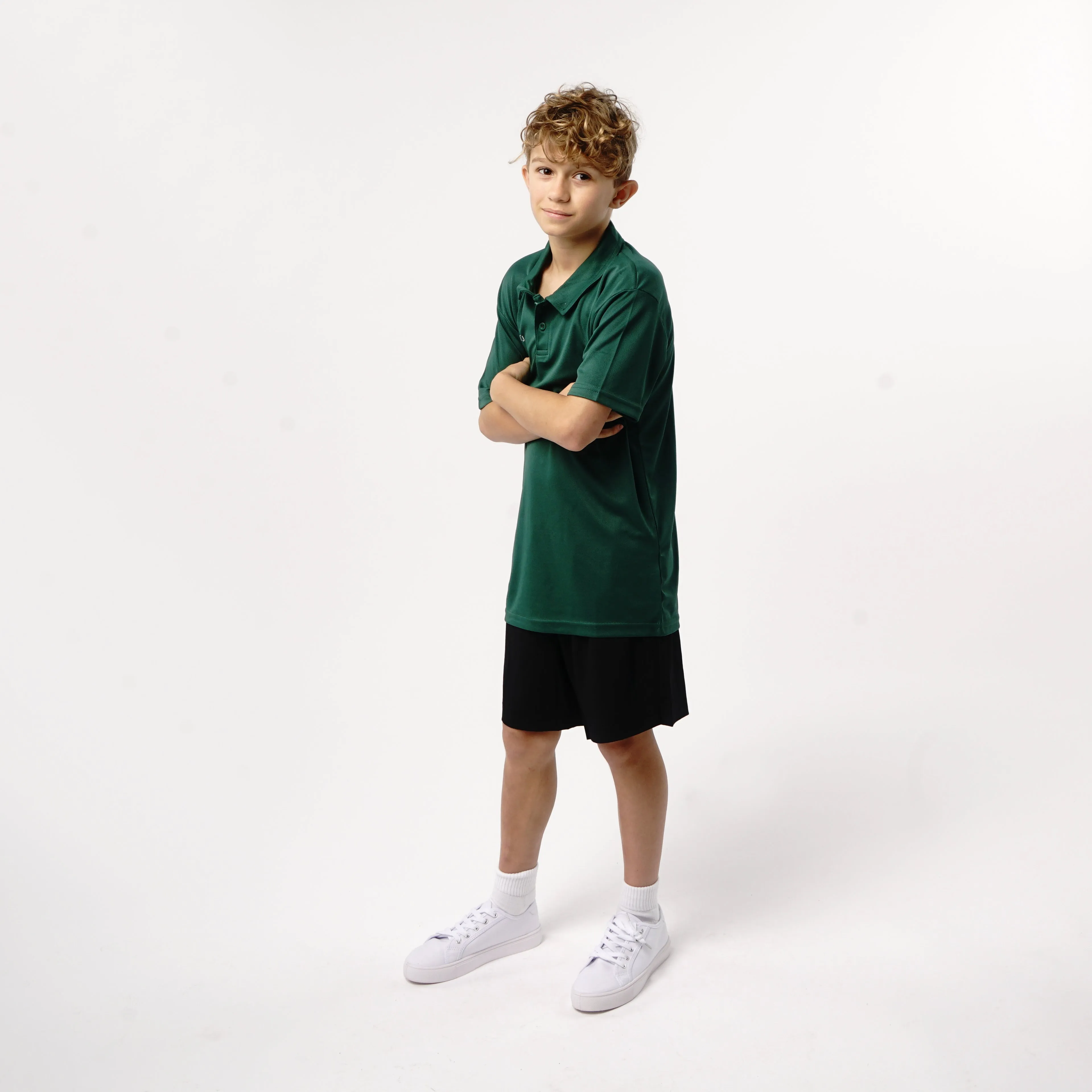 Omnitau Kid's Team Sports Breathable Technical Polo - Bottle Green