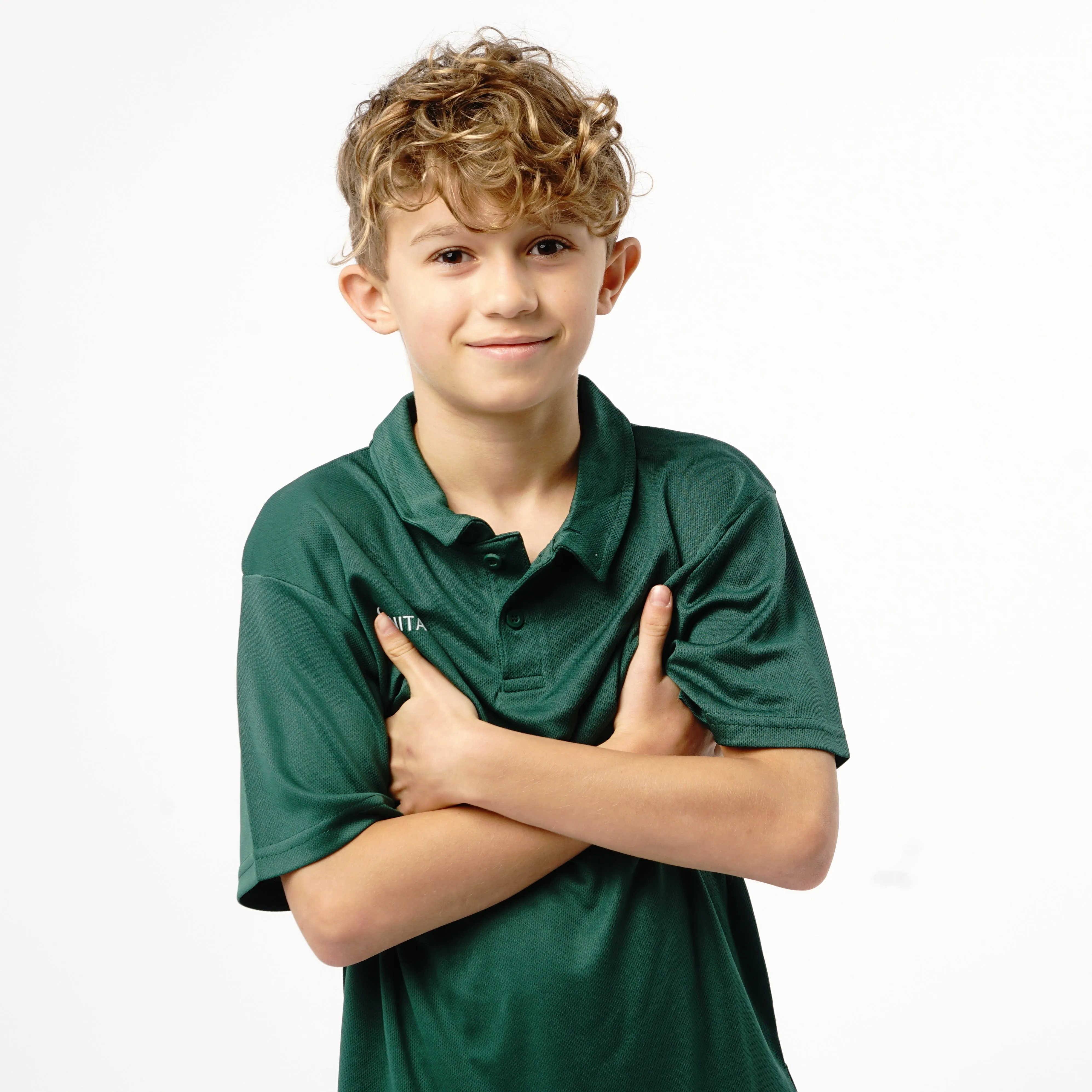 Omnitau Kid's Team Sports Breathable Technical Polo - Bottle Green