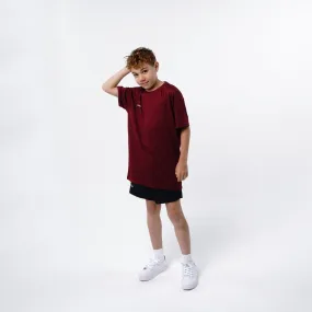 Omnitau Kid's Team Sports Breathable Technical T-Shirt - Burgundy