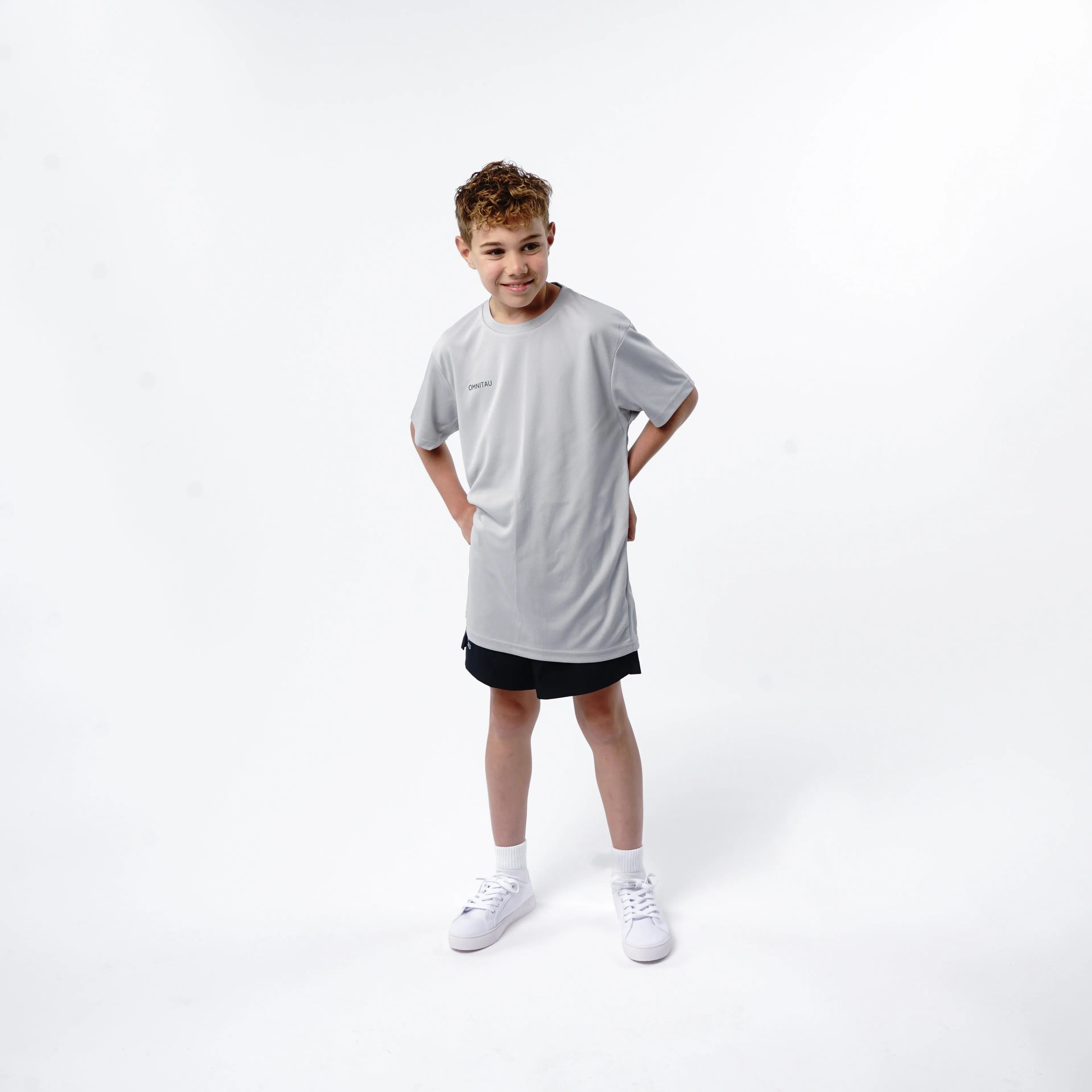 Omnitau Kid's Team Sports Breathable Technical T-Shirt - Heather Grey