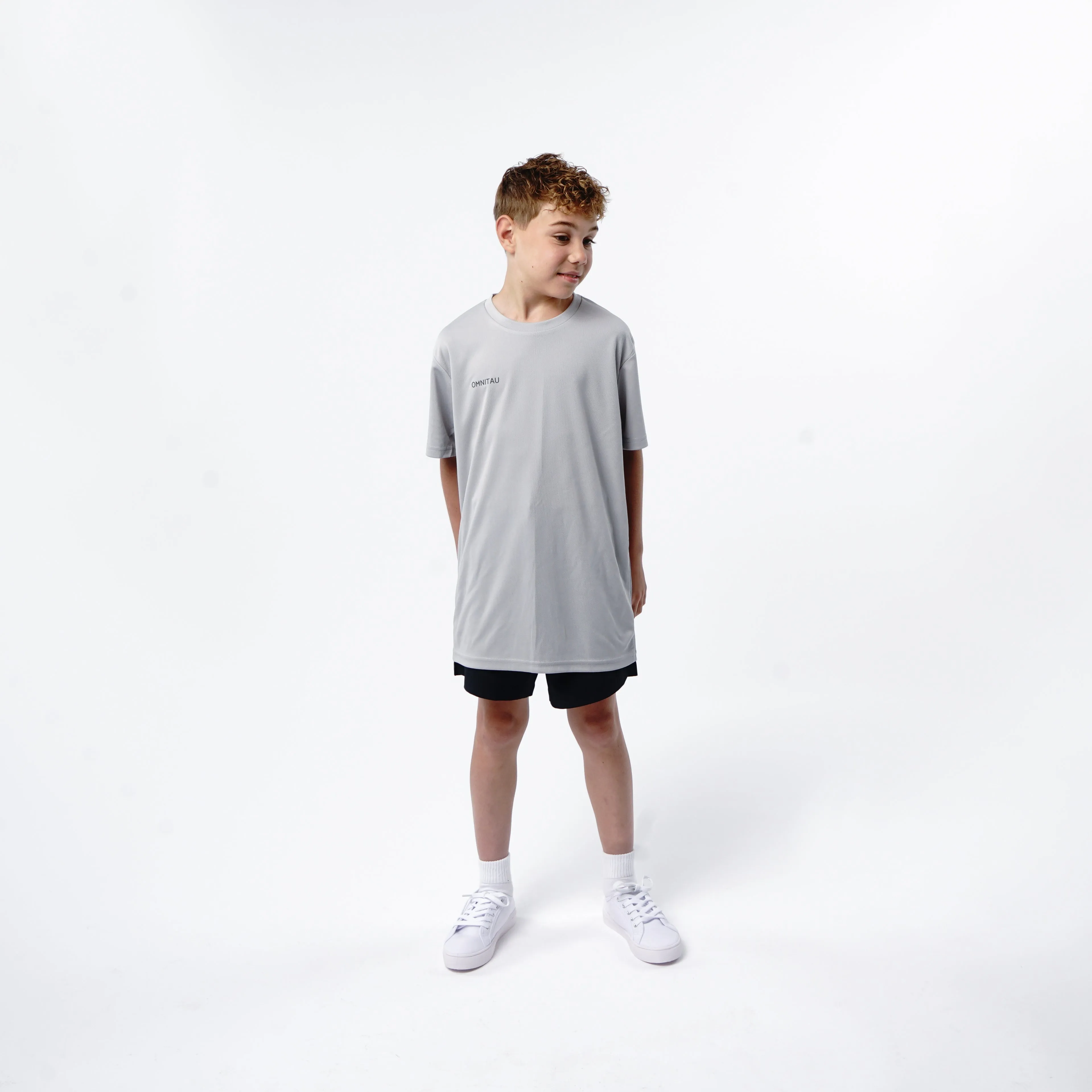 Omnitau Kid's Team Sports Breathable Technical T-Shirt - Heather Grey