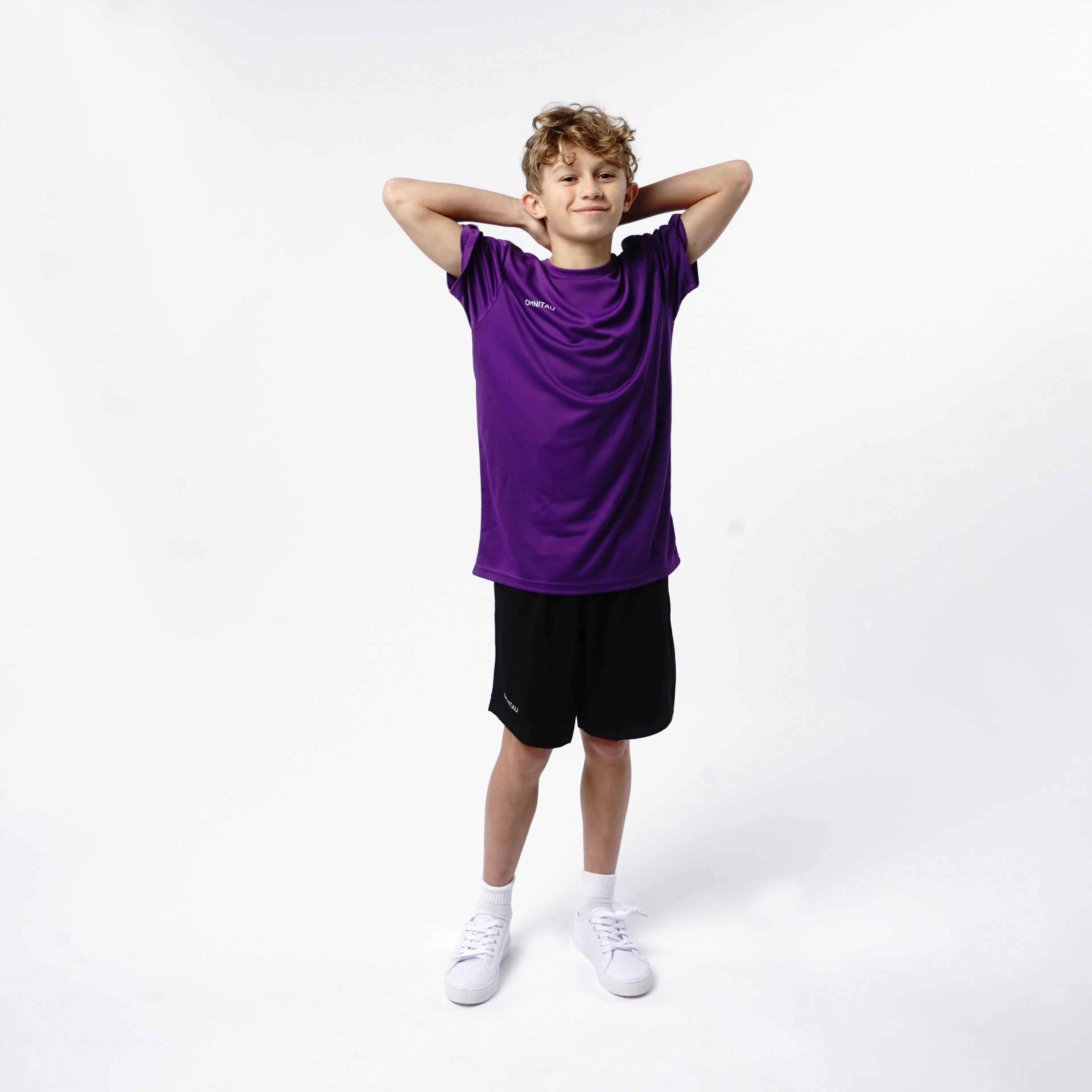 Omnitau Kid's Team Sports Breathable Technical T-Shirt - Purple