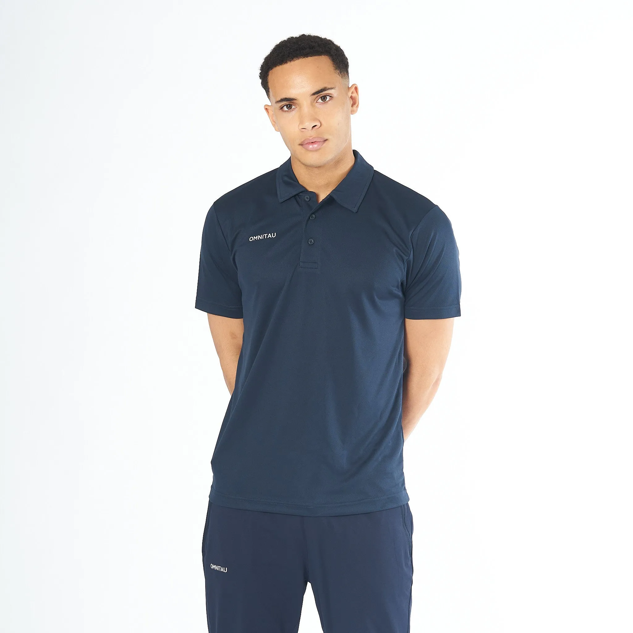 Omnitau Men's Team Sports Breathable Technical Polo - Navy