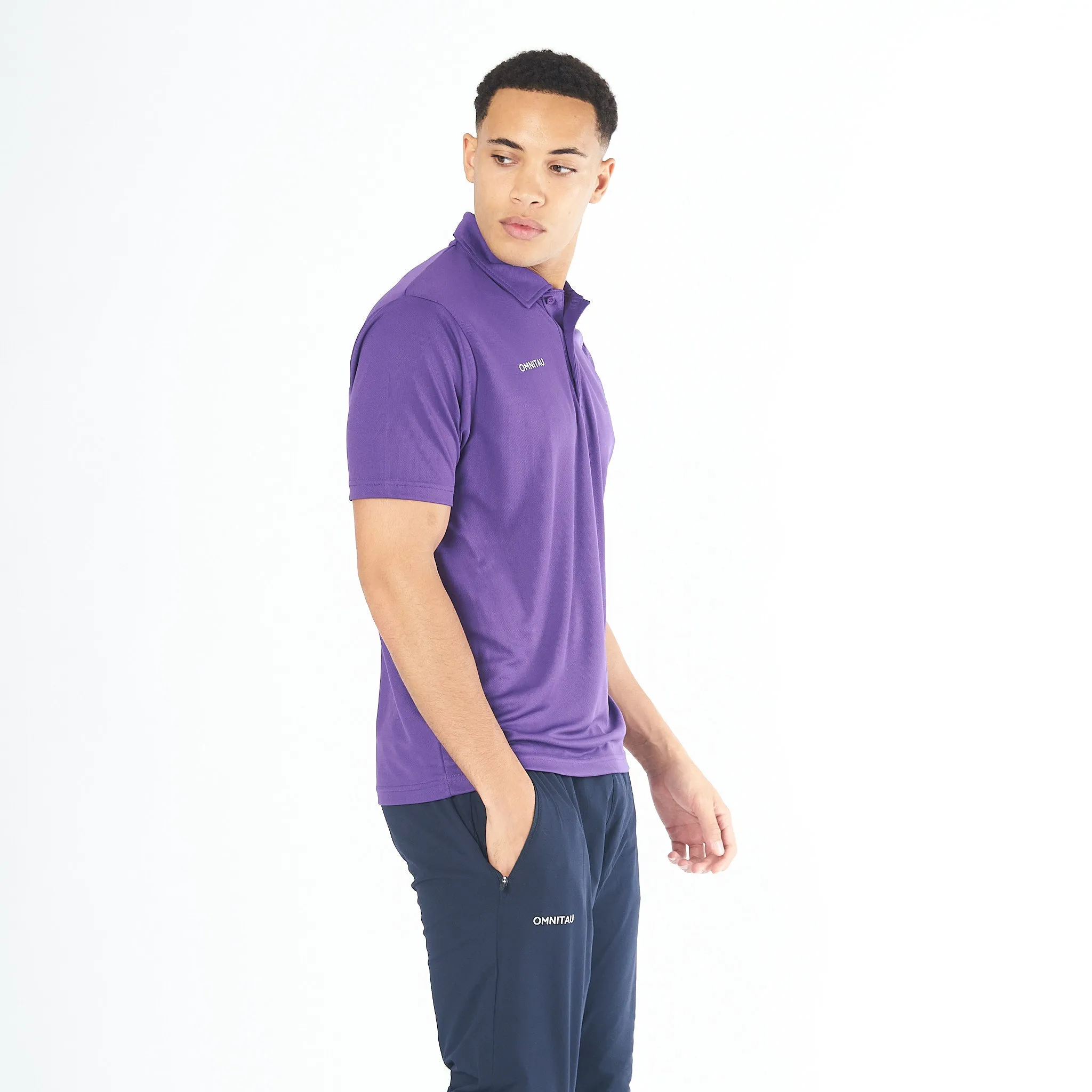 Omnitau Men's Team Sports Breathable Technical Polo - Purple