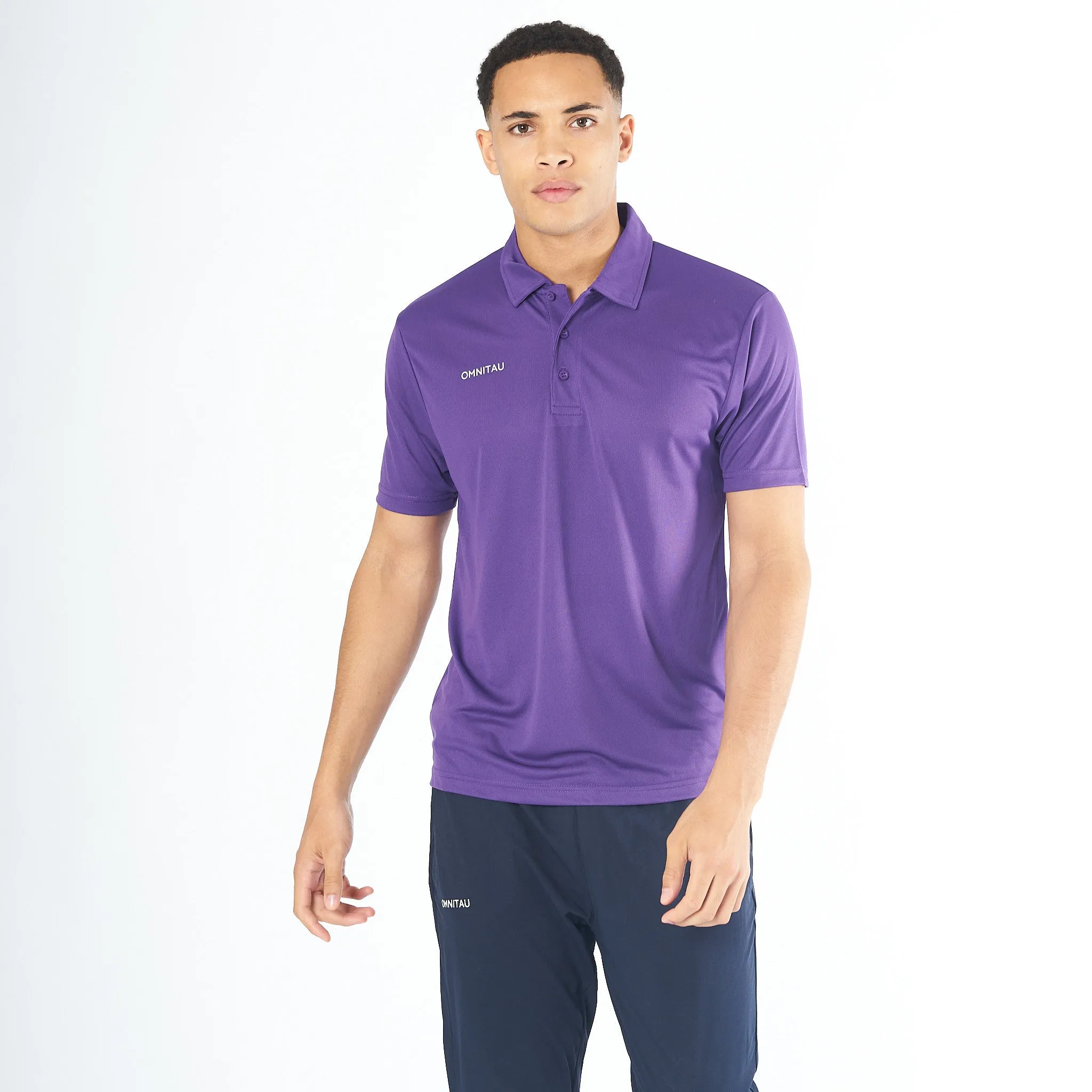 Omnitau Men's Team Sports Breathable Technical Polo - Purple