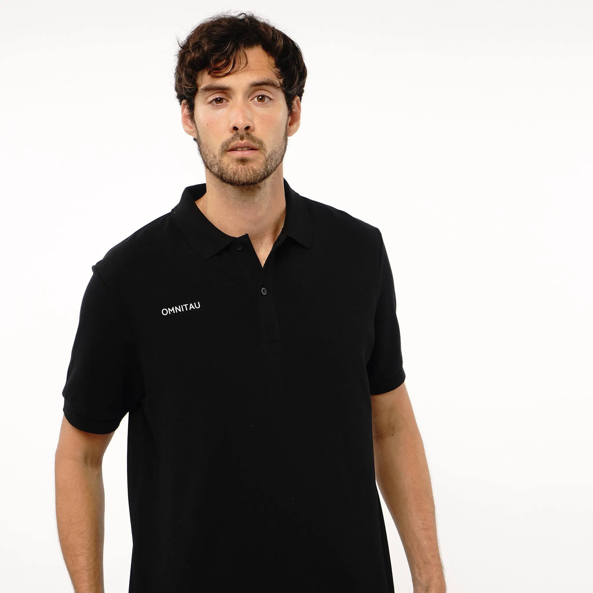 Omnitau Men's Team Sports Organic Cotton Polo Shirt - Black