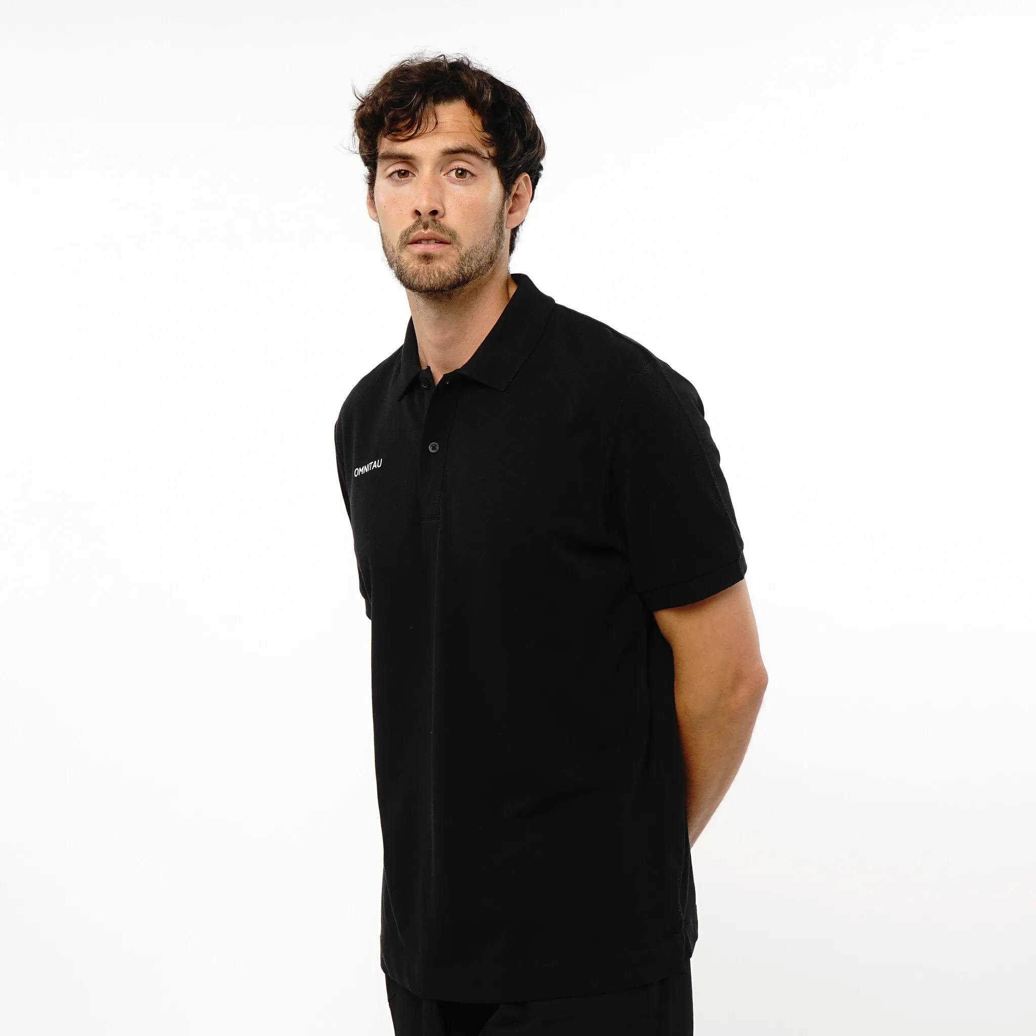Omnitau Men's Team Sports Organic Cotton Polo Shirt - Black