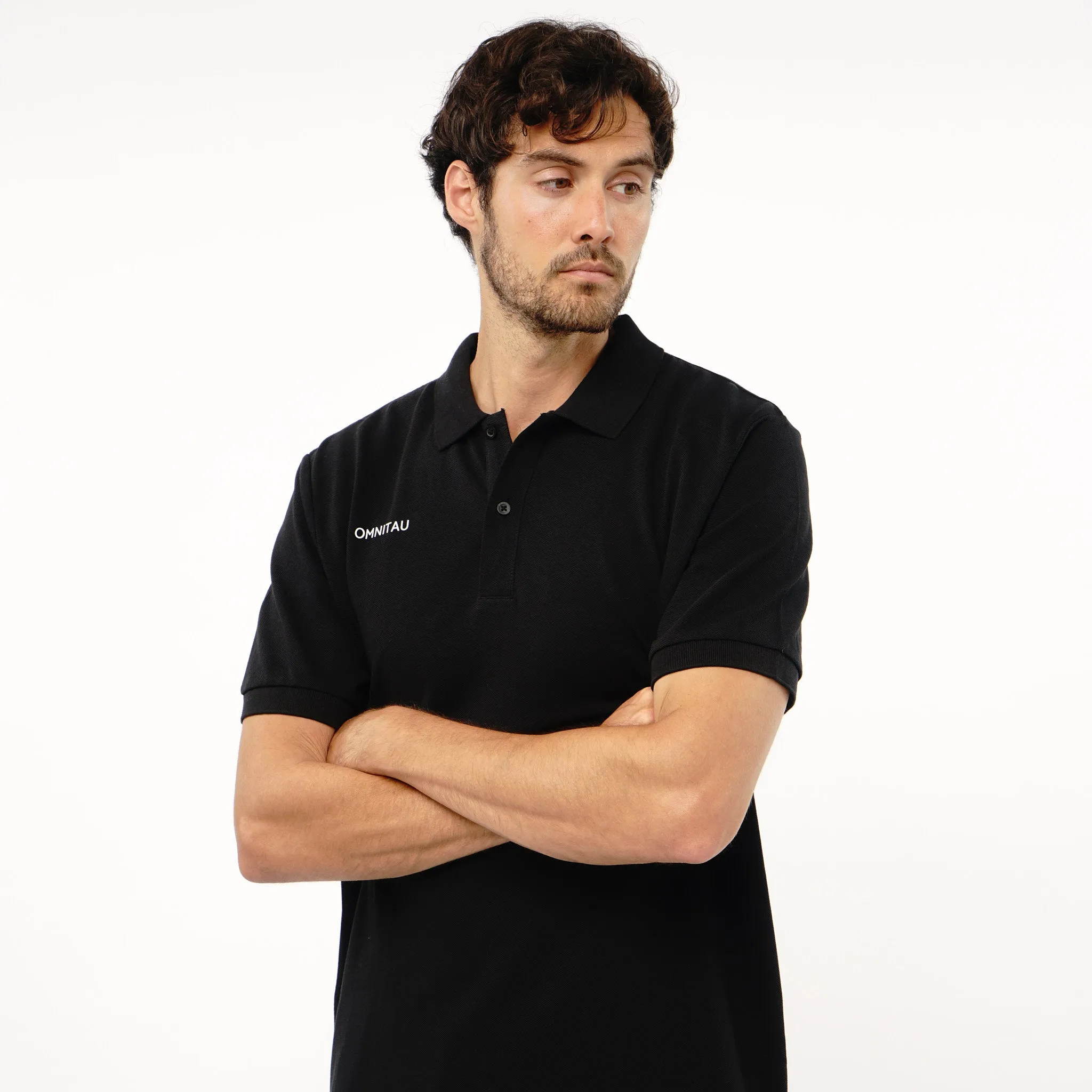 Omnitau Men's Team Sports Organic Cotton Polo Shirt - Black