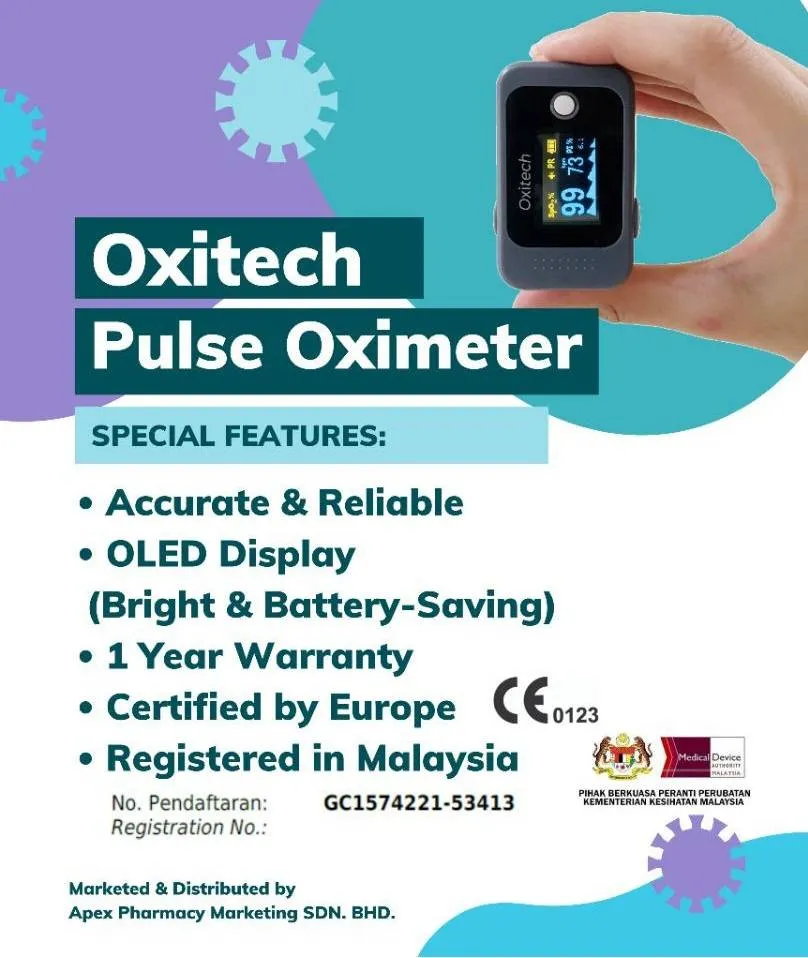 Oxitech Pulse Oximeter (MDA certified - 1 year warranty)
