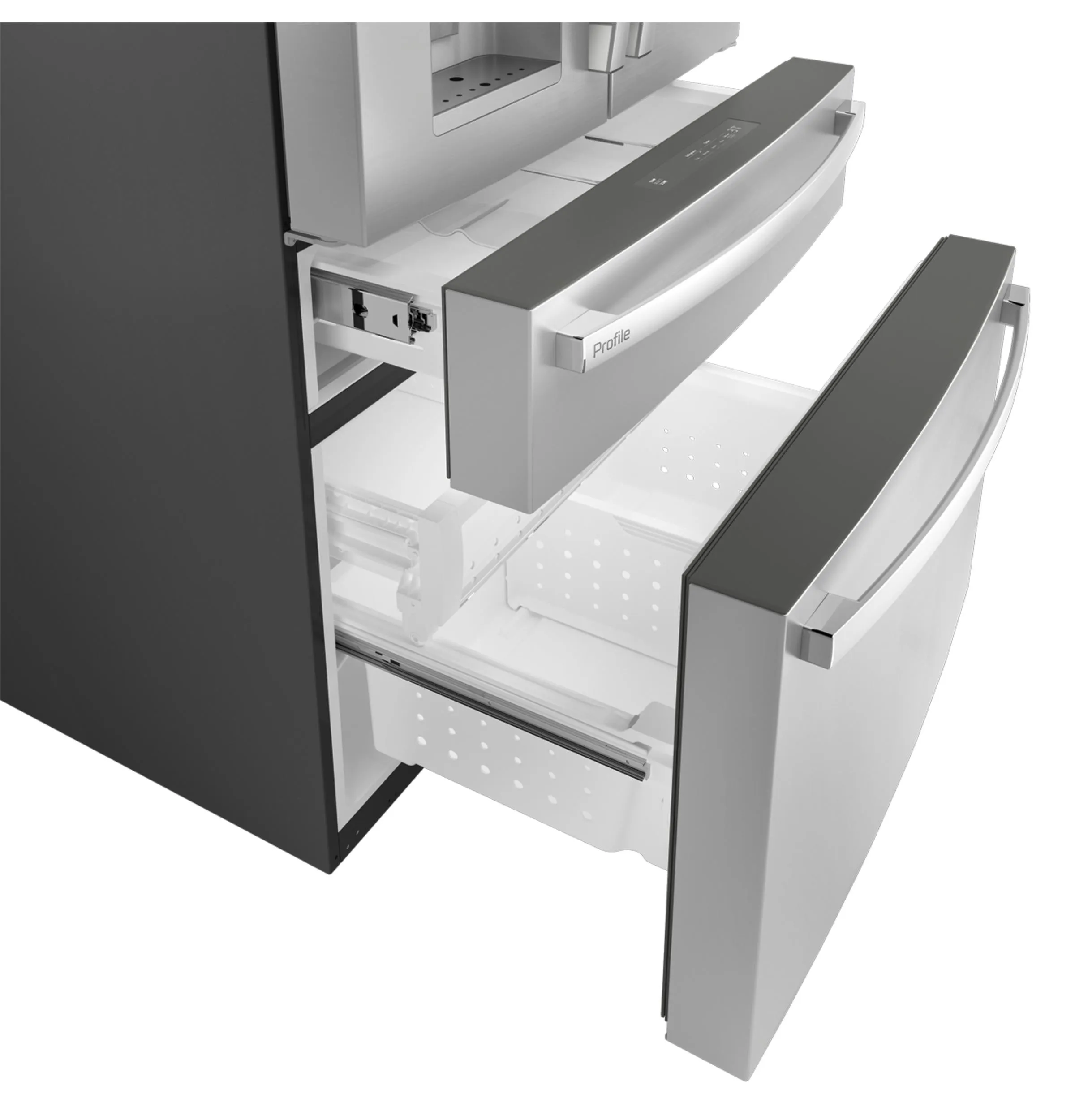 PVD28BYNFS GE Profile™ ENERGY STAR® 27.9 Cu. Ft. Smart Fingerprint Resistant 4-Door French-Door Refrigerator with Door In Door