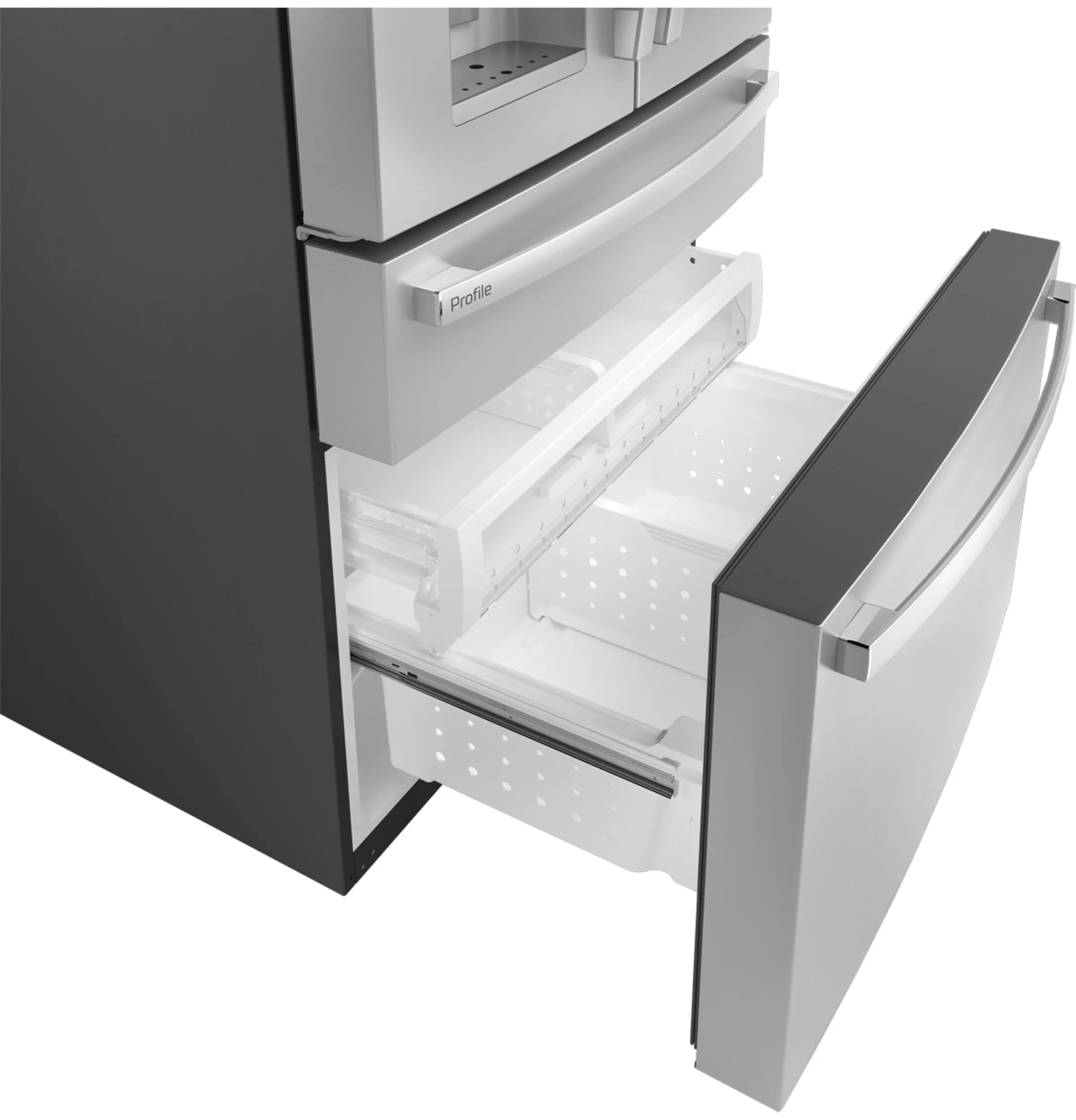 PVD28BYNFS GE Profile™ ENERGY STAR® 27.9 Cu. Ft. Smart Fingerprint Resistant 4-Door French-Door Refrigerator with Door In Door