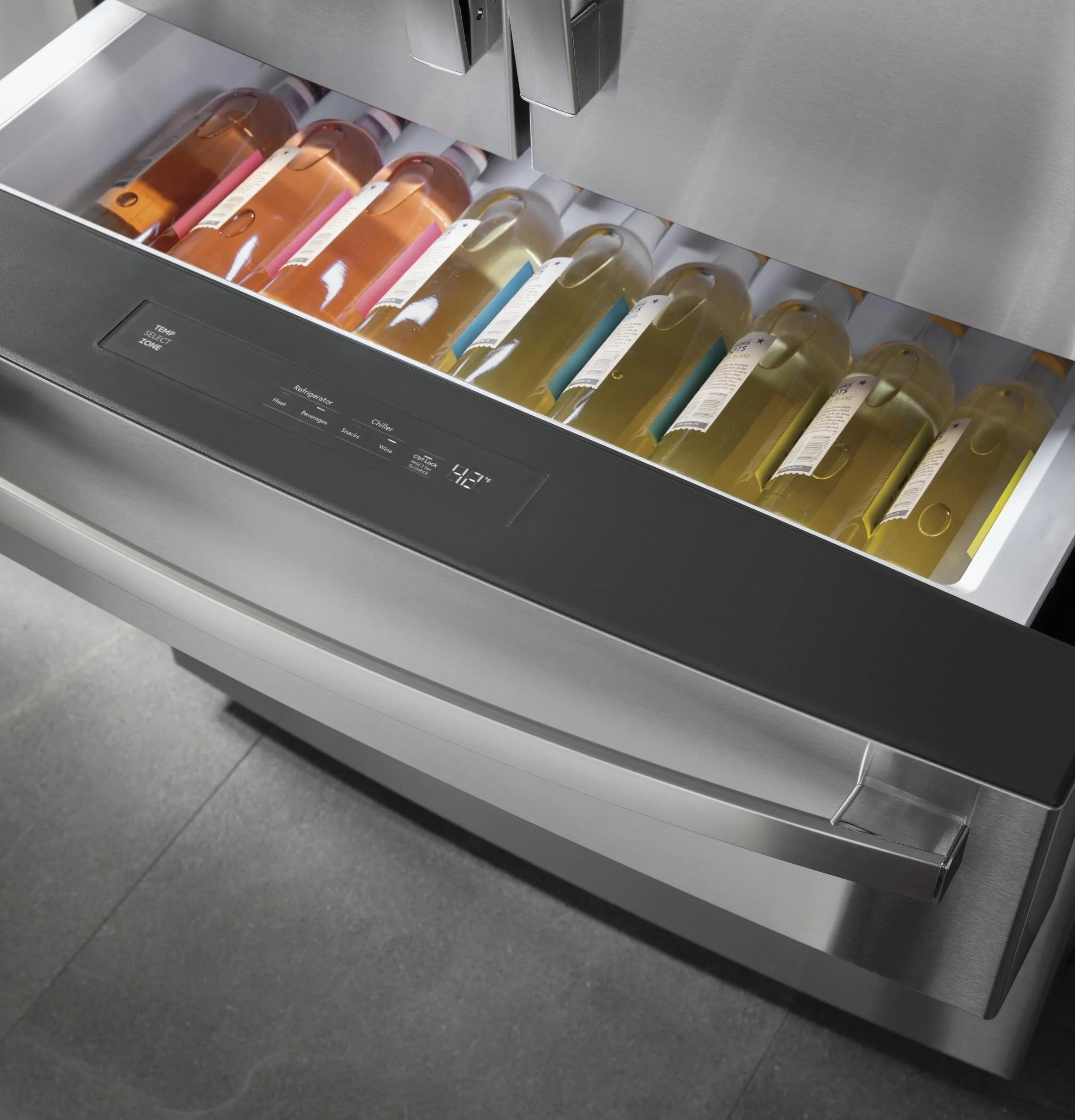 PVD28BYNFS GE Profile™ ENERGY STAR® 27.9 Cu. Ft. Smart Fingerprint Resistant 4-Door French-Door Refrigerator with Door In Door