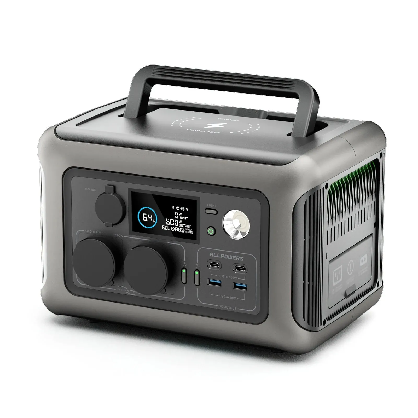 R600 Portable Power Station 299Wh with 2x 600W AC Outlets, LiFePO4 Battery