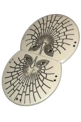 Rare art deco 2 piece abstract owl buckle