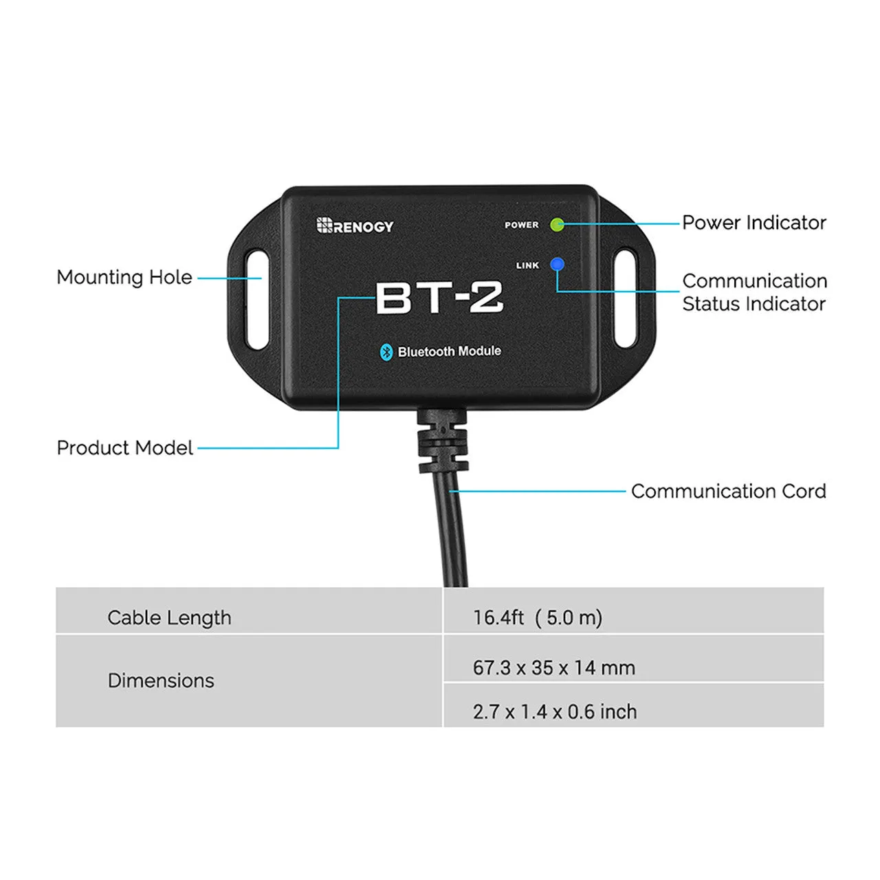 Renogy RCM-BT2 - Renogy BT-2 Bluetooth Module