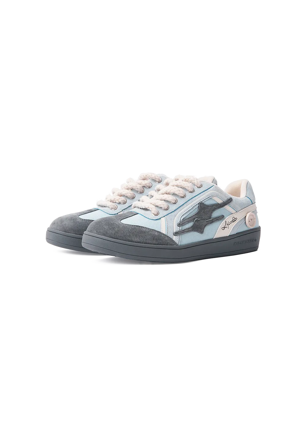 Retro Training Sneaker-Grey Blue