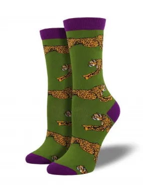 Running Cheetah Bamboo Socks (Women's)