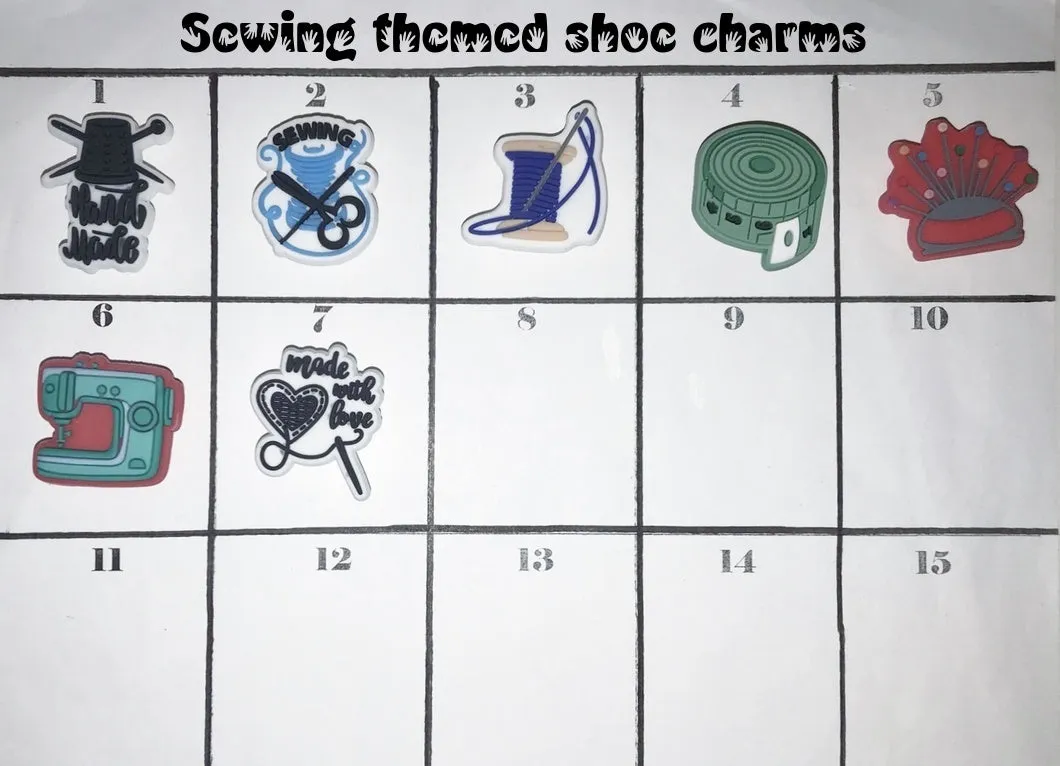 Sewing themed shoe charms unbranded