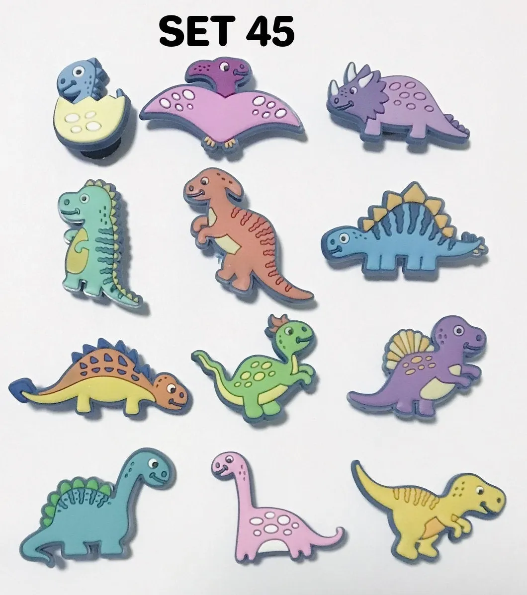 Shoe charm sets-reduced prices, dinosaur, mask, girls