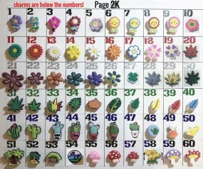 Shoe charms-garden-leaves-cactus