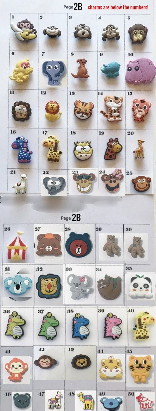 Shoe charms-wild animals