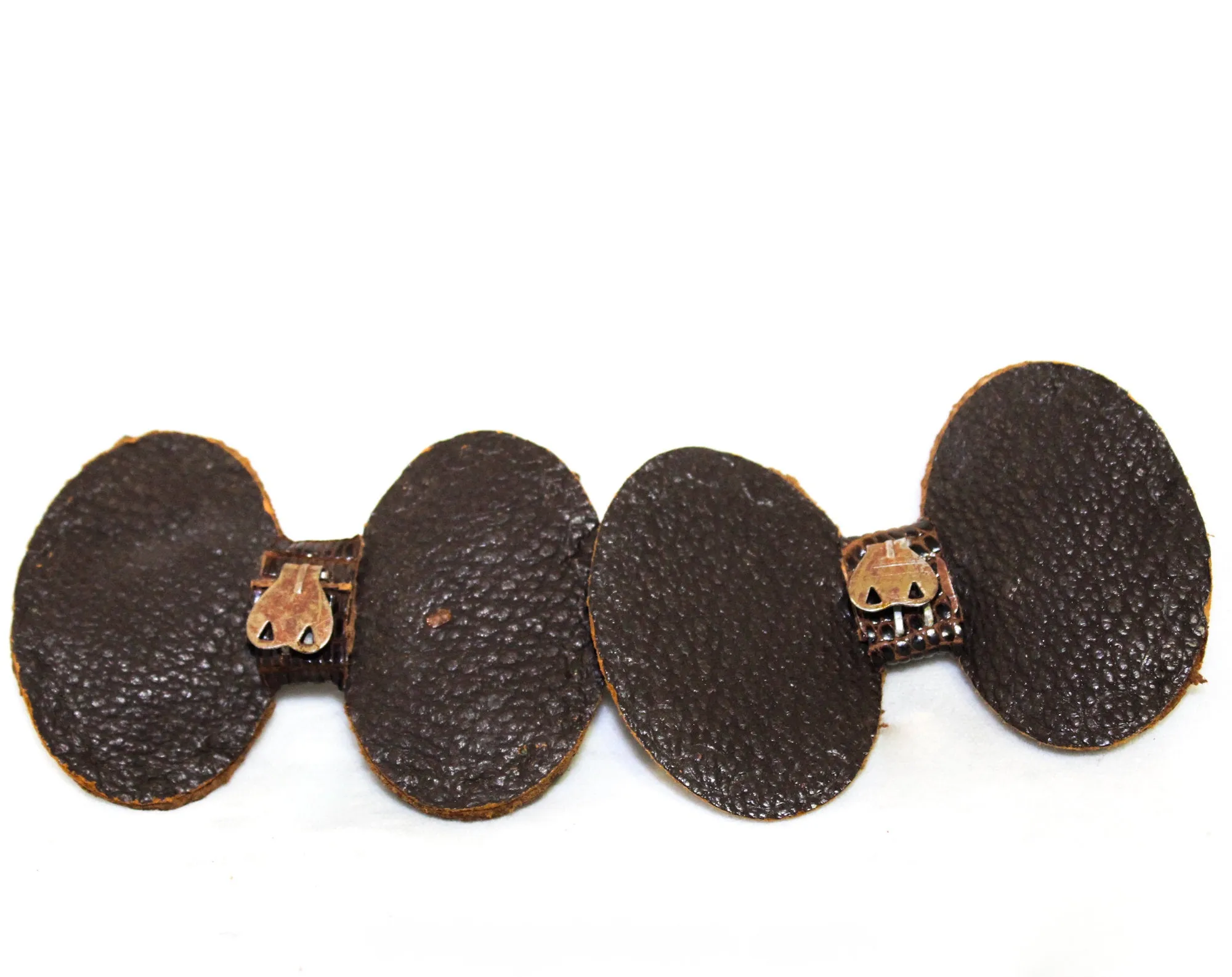 Size 6 Brown 40s Shoes with Decorative Clips - Unworn 1940s Beautiful Leather 3 1/2 Inch Heels - Fall Autumn Deadstock - Deco Reptile Bows