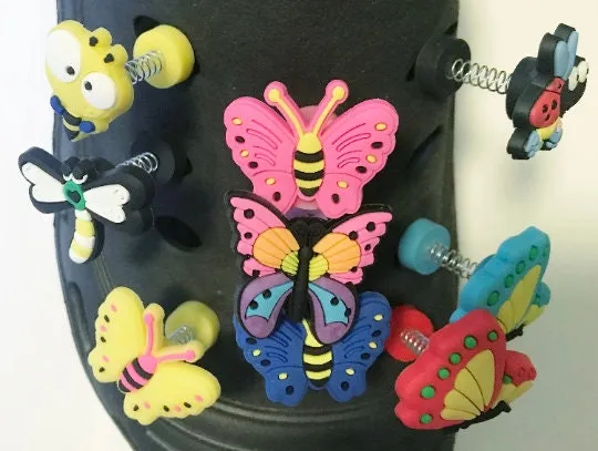 Spring action shoe charms-shake-swing-cartoon and movie themed