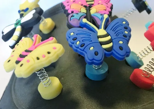 Spring action shoe charms-shake-swing-cartoon and movie themed