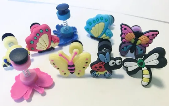Spring action shoe charms-shake-swing-cartoon and movie themed