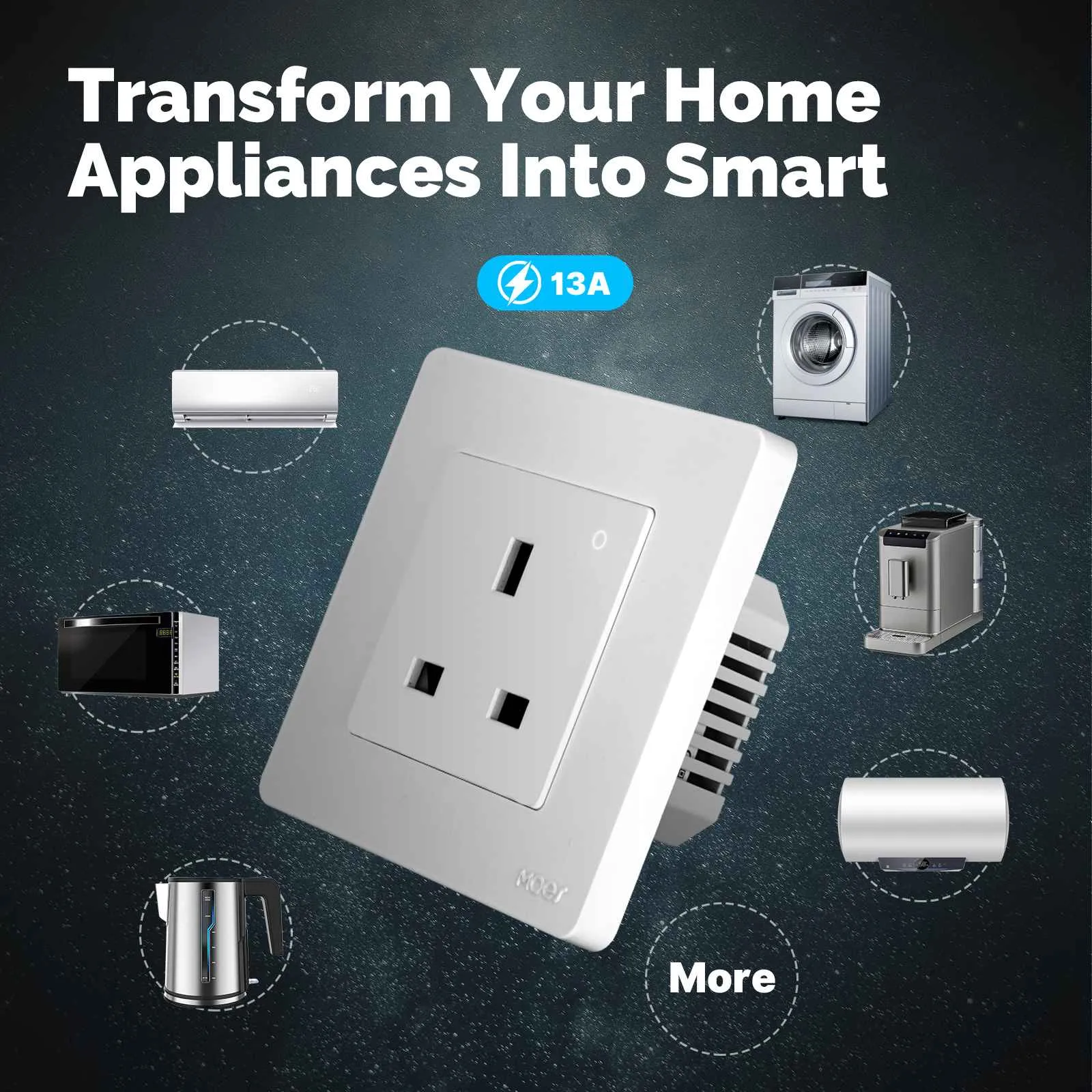 Star Ring ZigBee Smart Socket UK Wall Embedded Outlet Energy Monitor