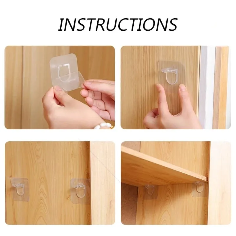 Support Shelf Pegs, Drill Free Nail Instead Holders, Closet Cabinet Shelf Support Clips Wall Hangers