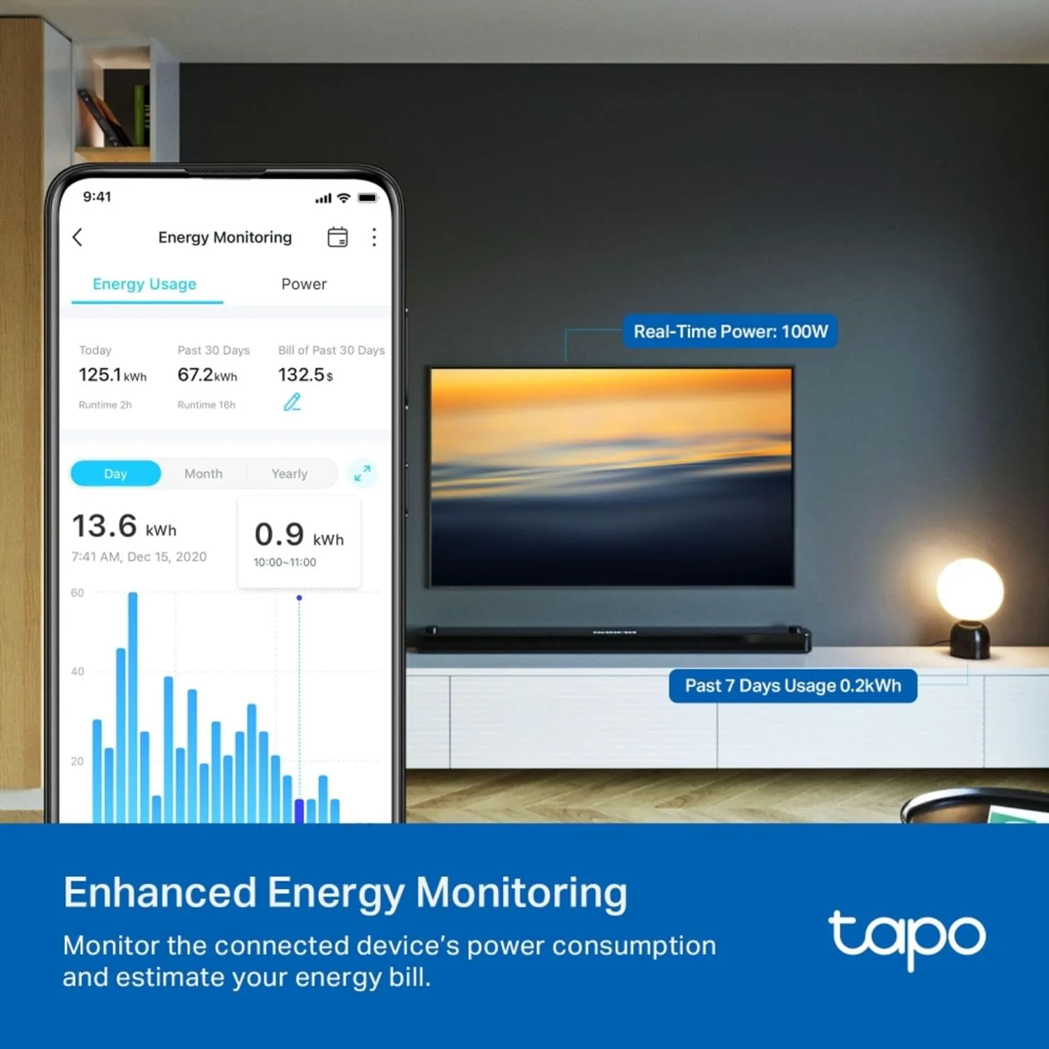 Tapo P304M Smart Power Strip - Energy Monitoring, MATTER Compatible, Works with Alexa, Google Home & Apple Home, Schedule & Timer Features