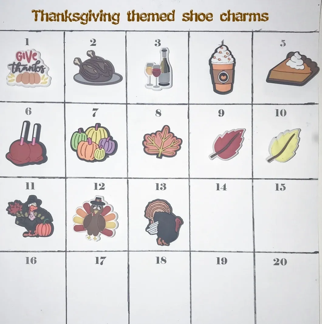 Thanksgiving themed shoe charms unbranded