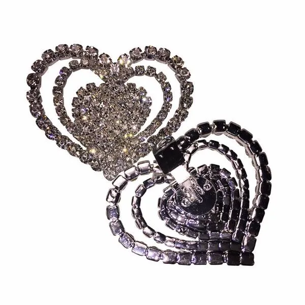 Triple Heart Rhinestone Shoe Clip