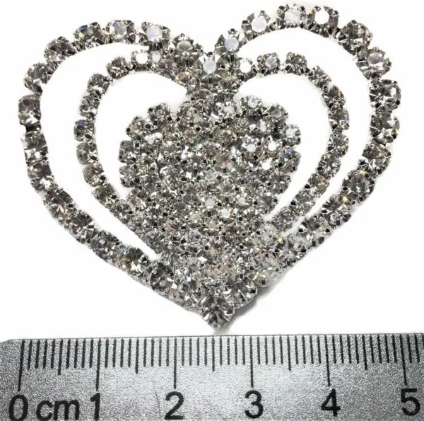 Triple Heart Rhinestone Shoe Clip