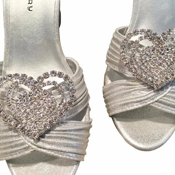 Triple Heart Rhinestone Shoe Clip