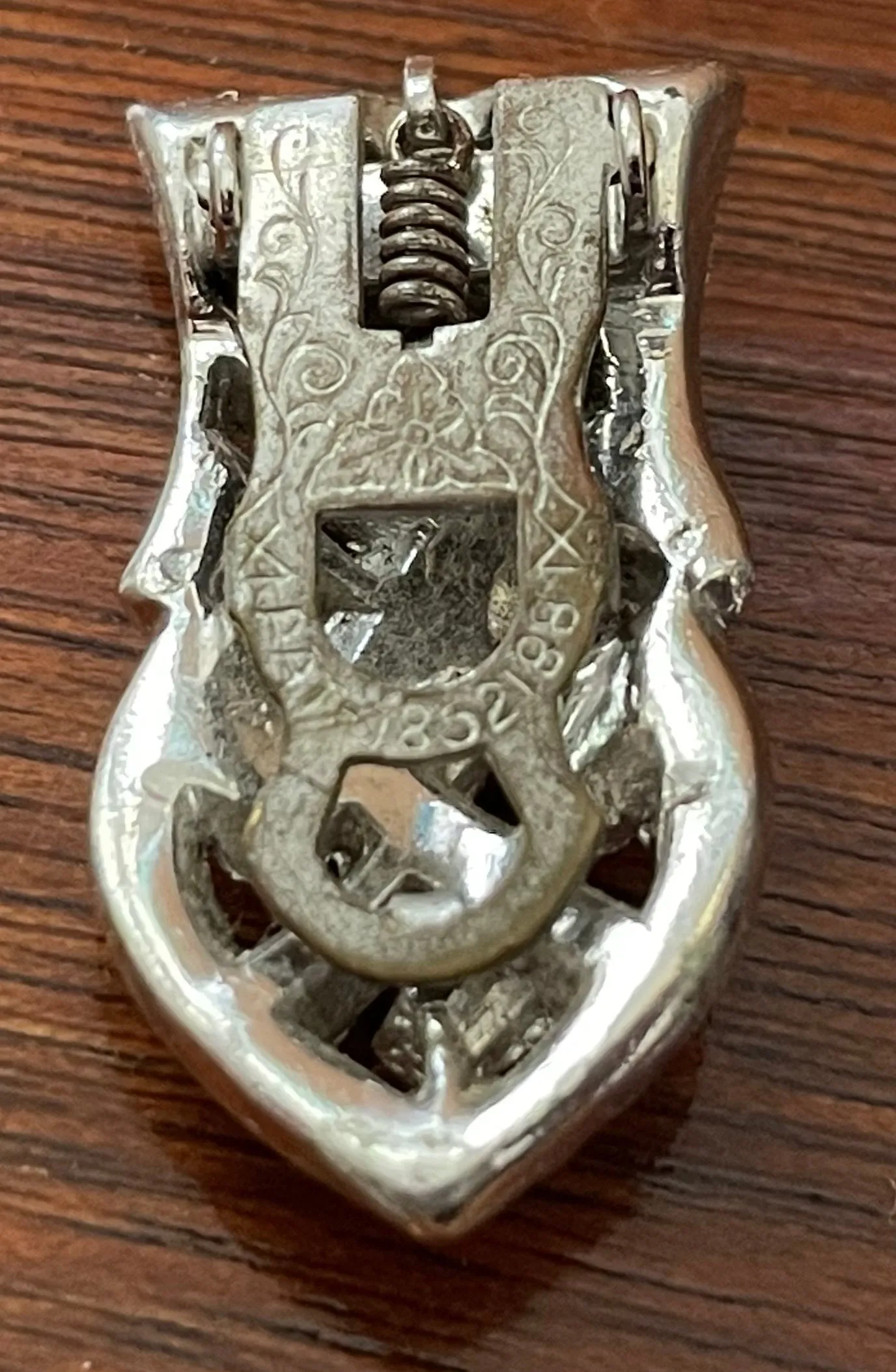 Vintage Art Deco Silver Tone Baguette Shoe Clips