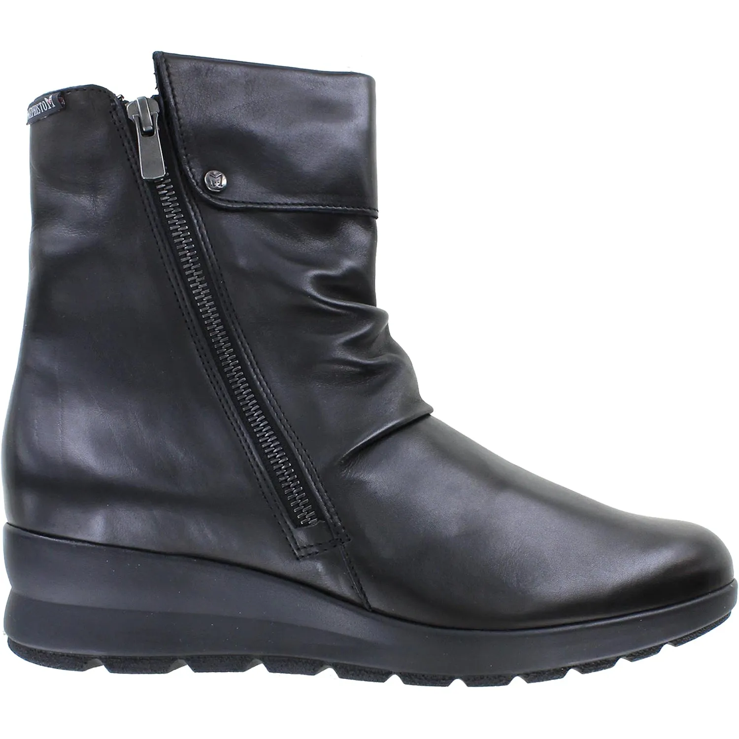 Women's Mephisto Phila Black Silk Leather